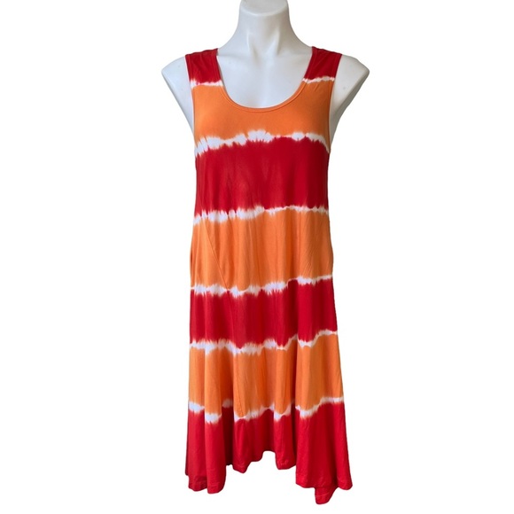 Ellen Tracy Dresses & Skirts - Ellen Tracy Modern Mango/Red Tie Dye Tank Summer Dress